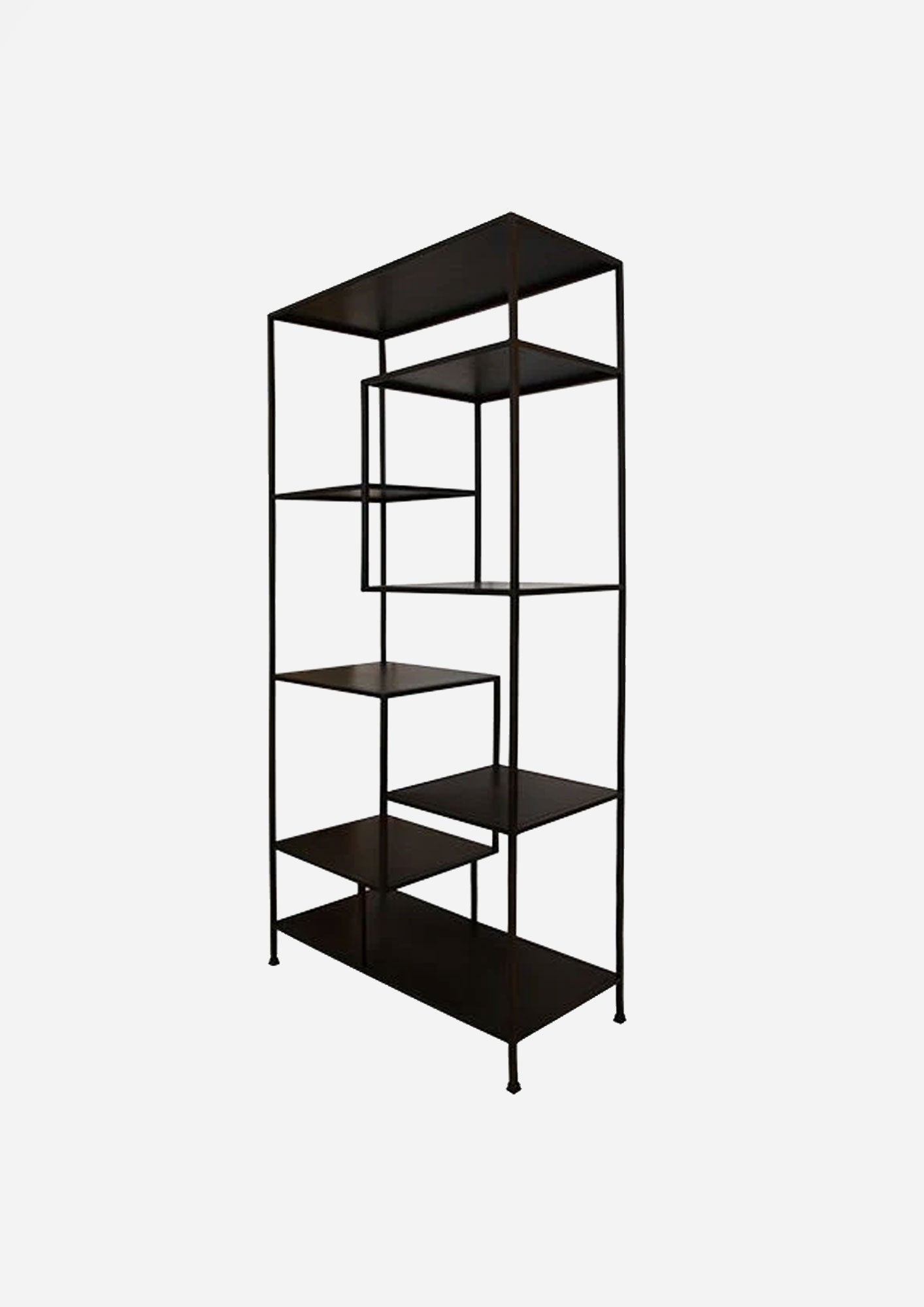 Black Metal Staggered Shelf