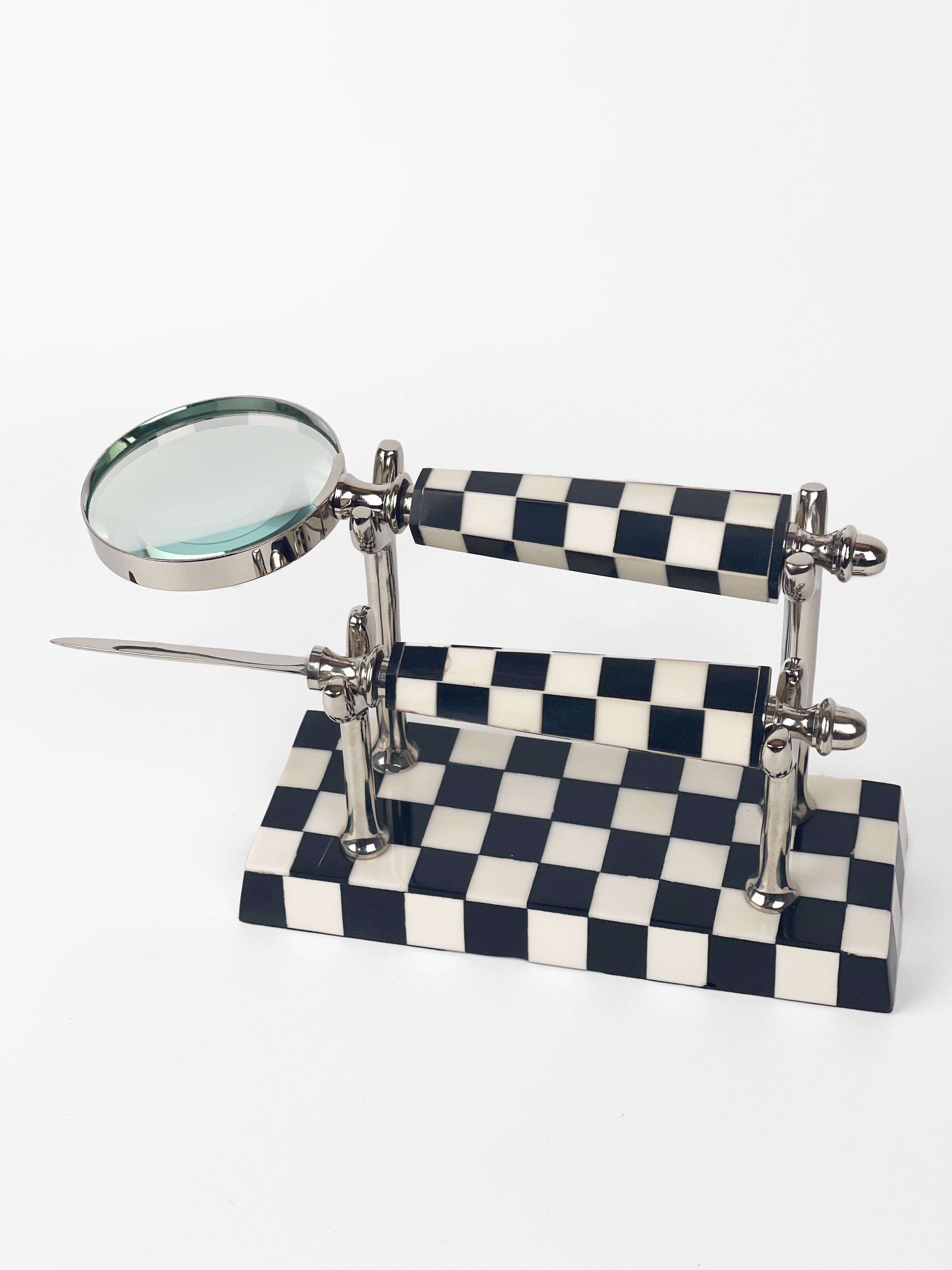 Checker Letter Opener & Magnifier on Stand