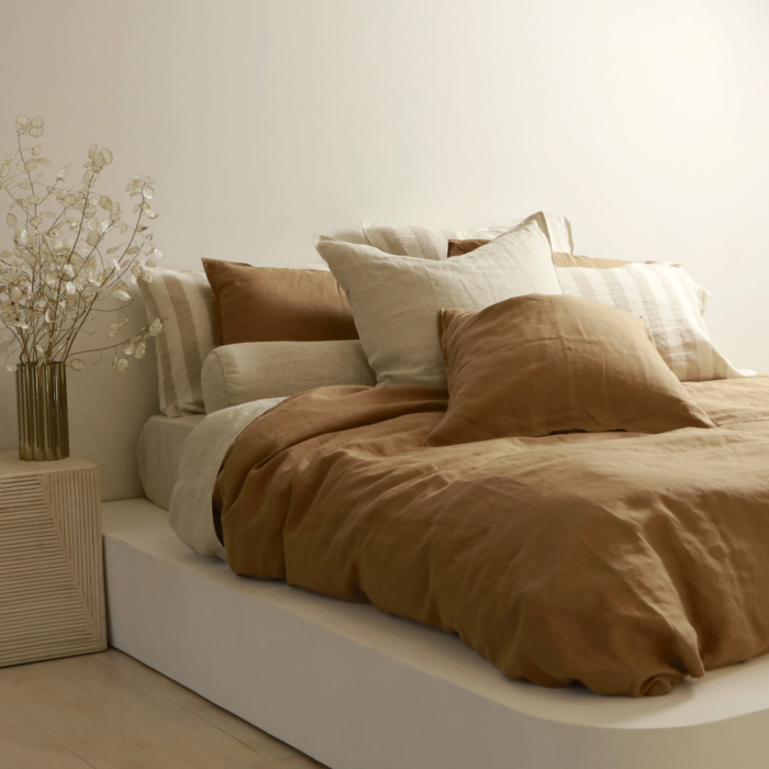 100% Linen Duvet Set - Ginger
