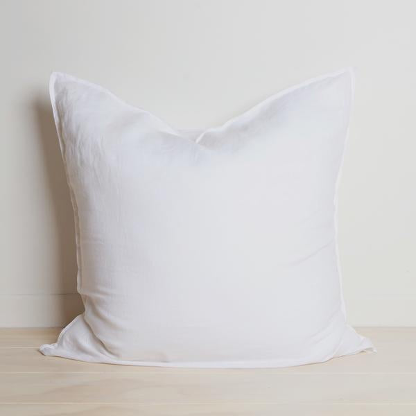 100% Linen Euro Pillowcase - White