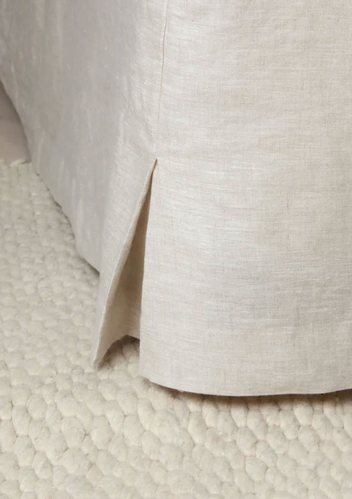 100% Linen Bed Skirt - Natural Oat