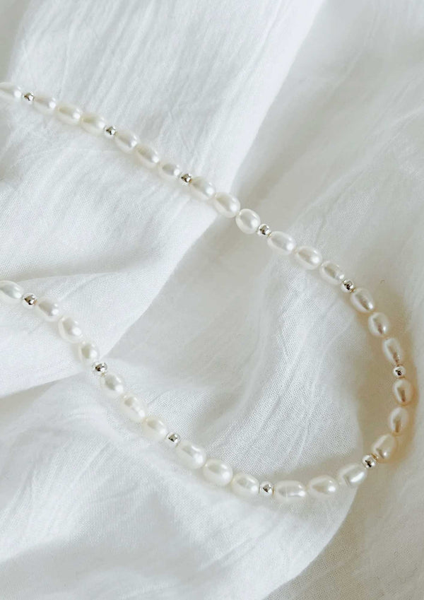 Frida Sterling Silver Pearl Beaded Necklace