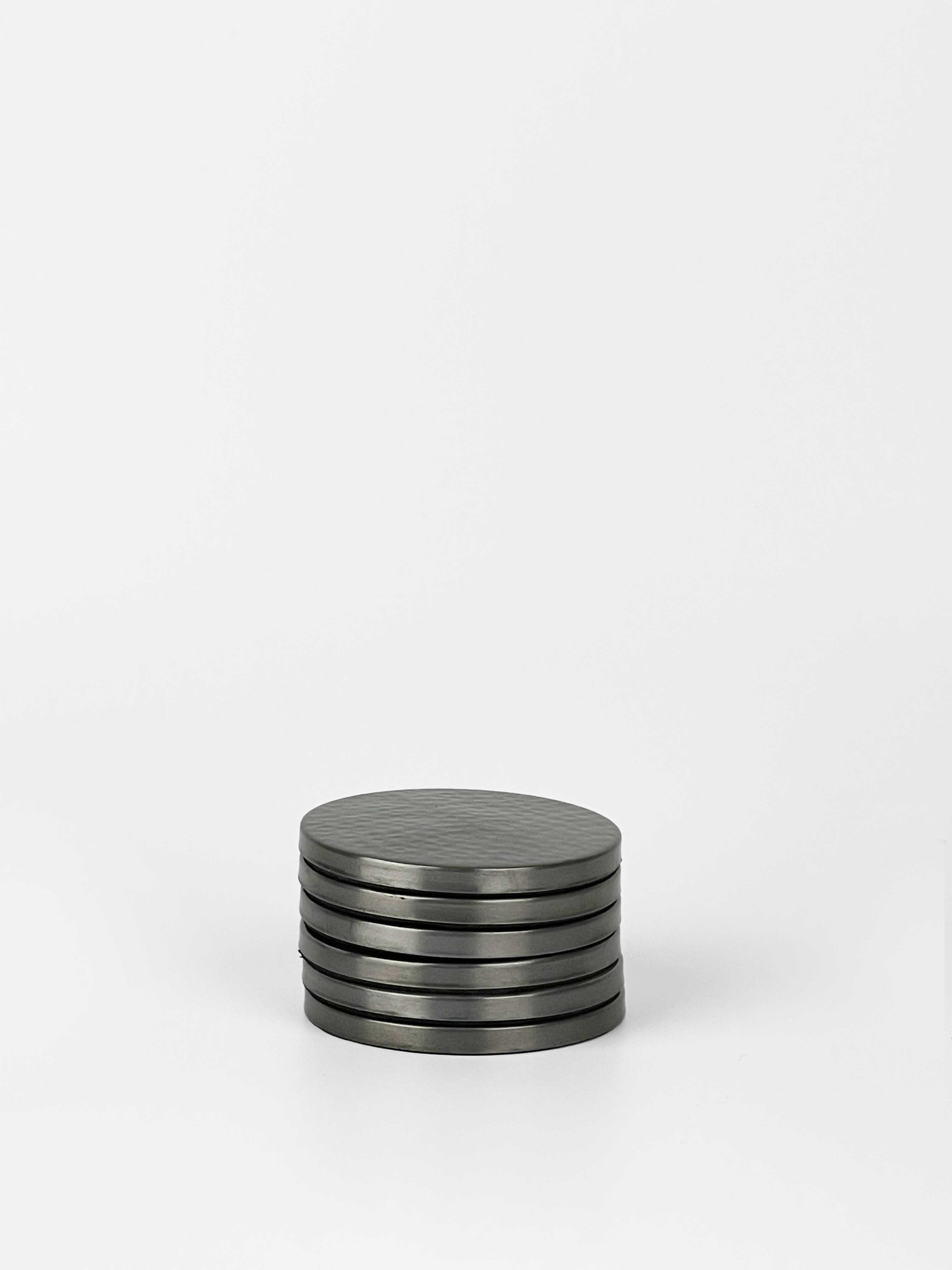 Hammered Coasters Pewter Finish