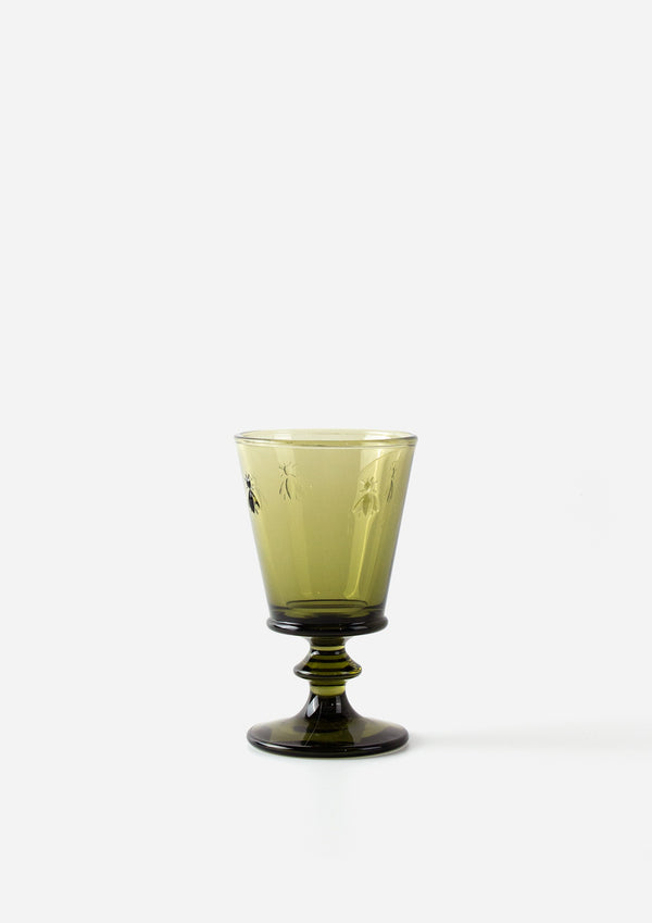 La Rochere Bee Wine Glass  - Olive Green