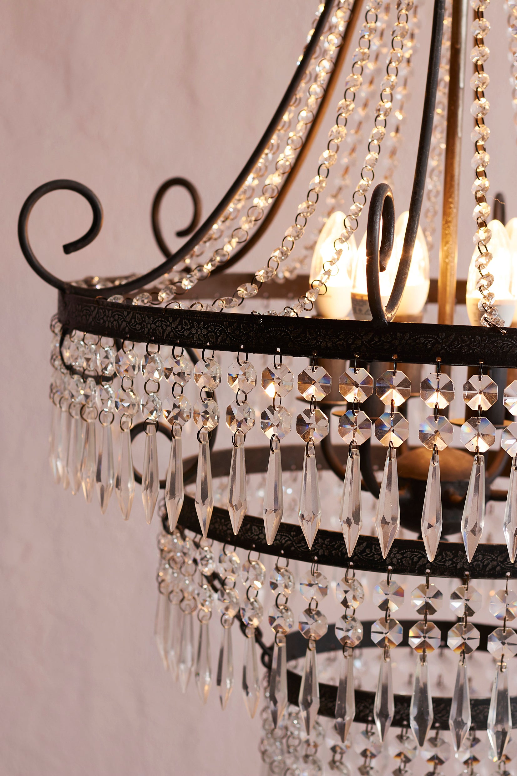 Diana 6 Light Cut Glass Chandelier