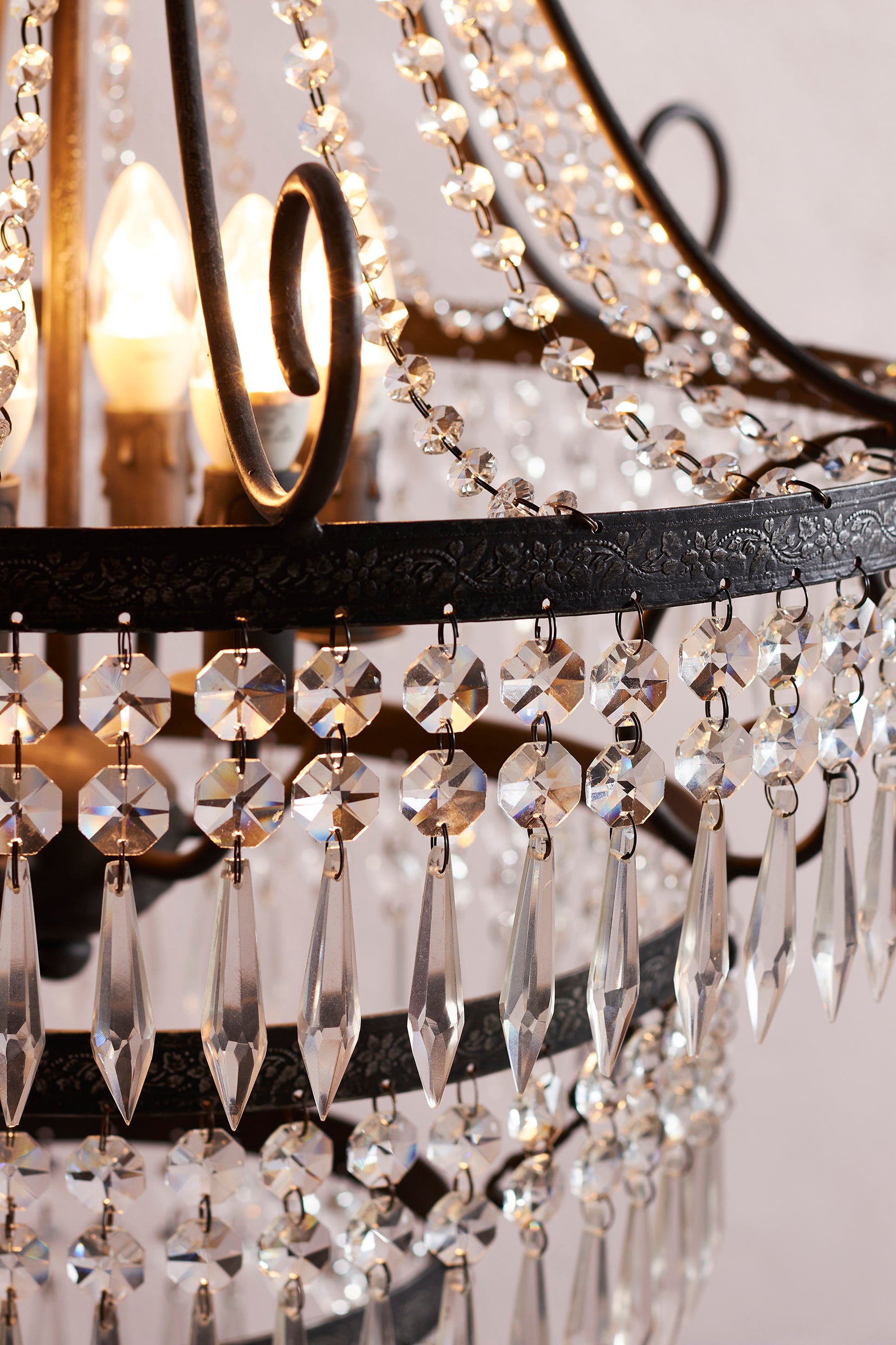 Diana 6 Light Cut Glass Chandelier