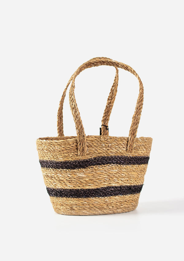 Oval Striped Shopping Bag