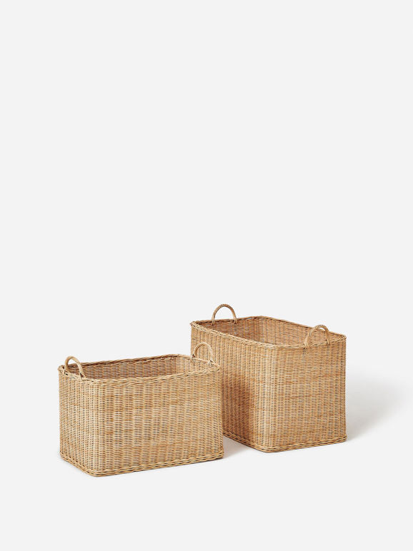 Rectangle Handled Basket | Natural
