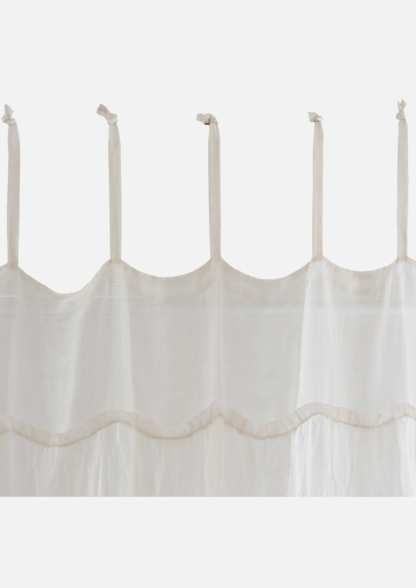 Ruffles Linen Curtain White