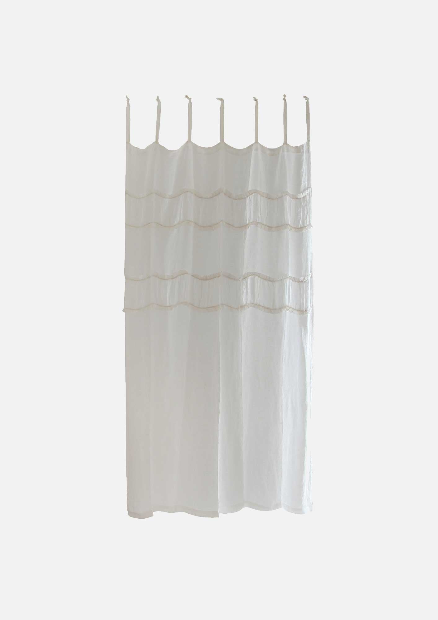 Ruffles Linen Curtain White