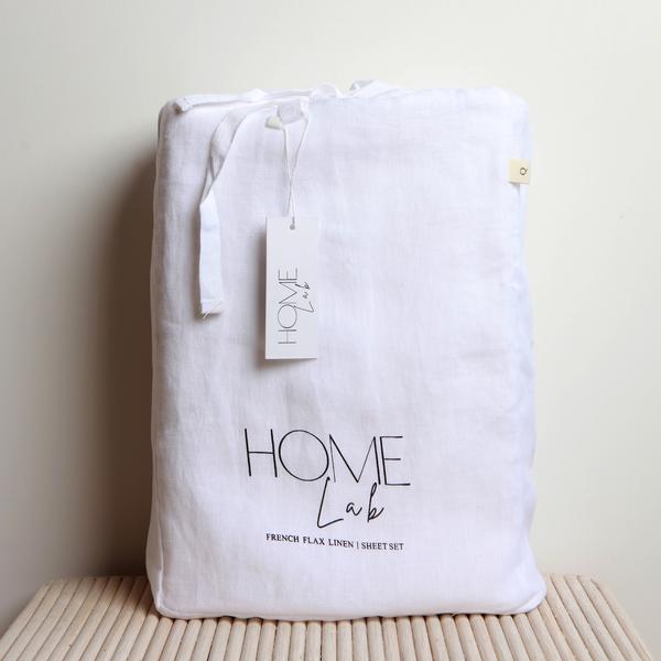 100% Linen Sheet Set - White