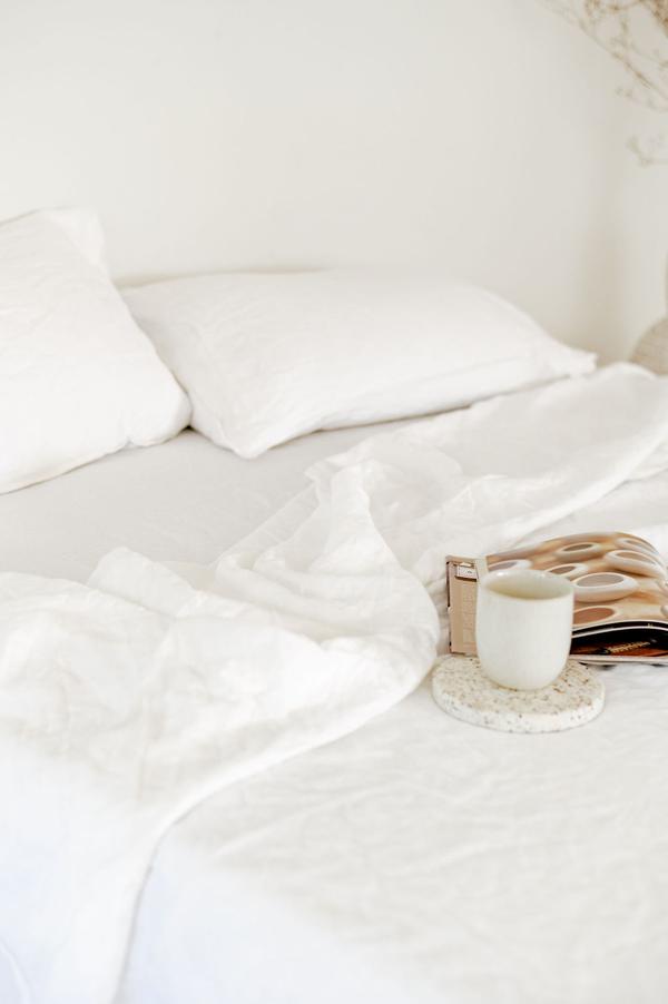 100% Linen Sheet Set - White