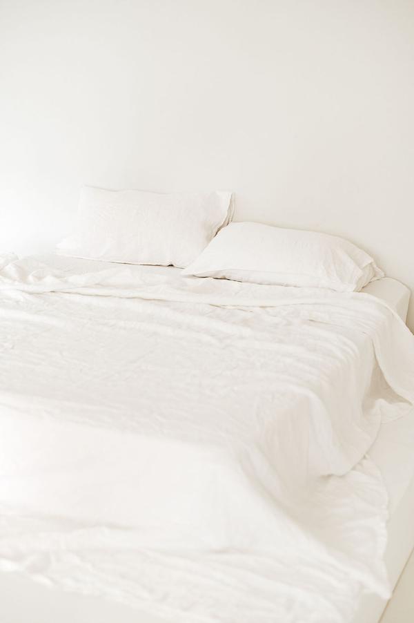100% Linen Sheet Set - White