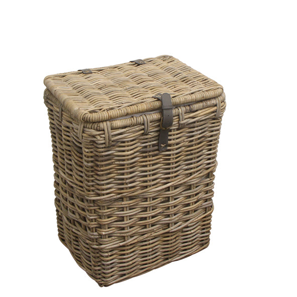 Grove Rectangle Laundry Basket w/Leather Strap