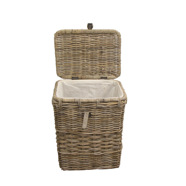 Grove Rectangle Laundry Basket w/Leather Strap