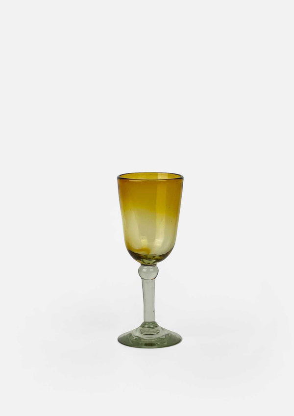 White Hand Blown Wine Glass 23cm - Amber