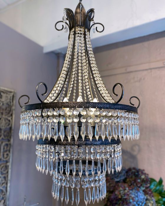 Diana 6 Light Cut Glass Chandelier