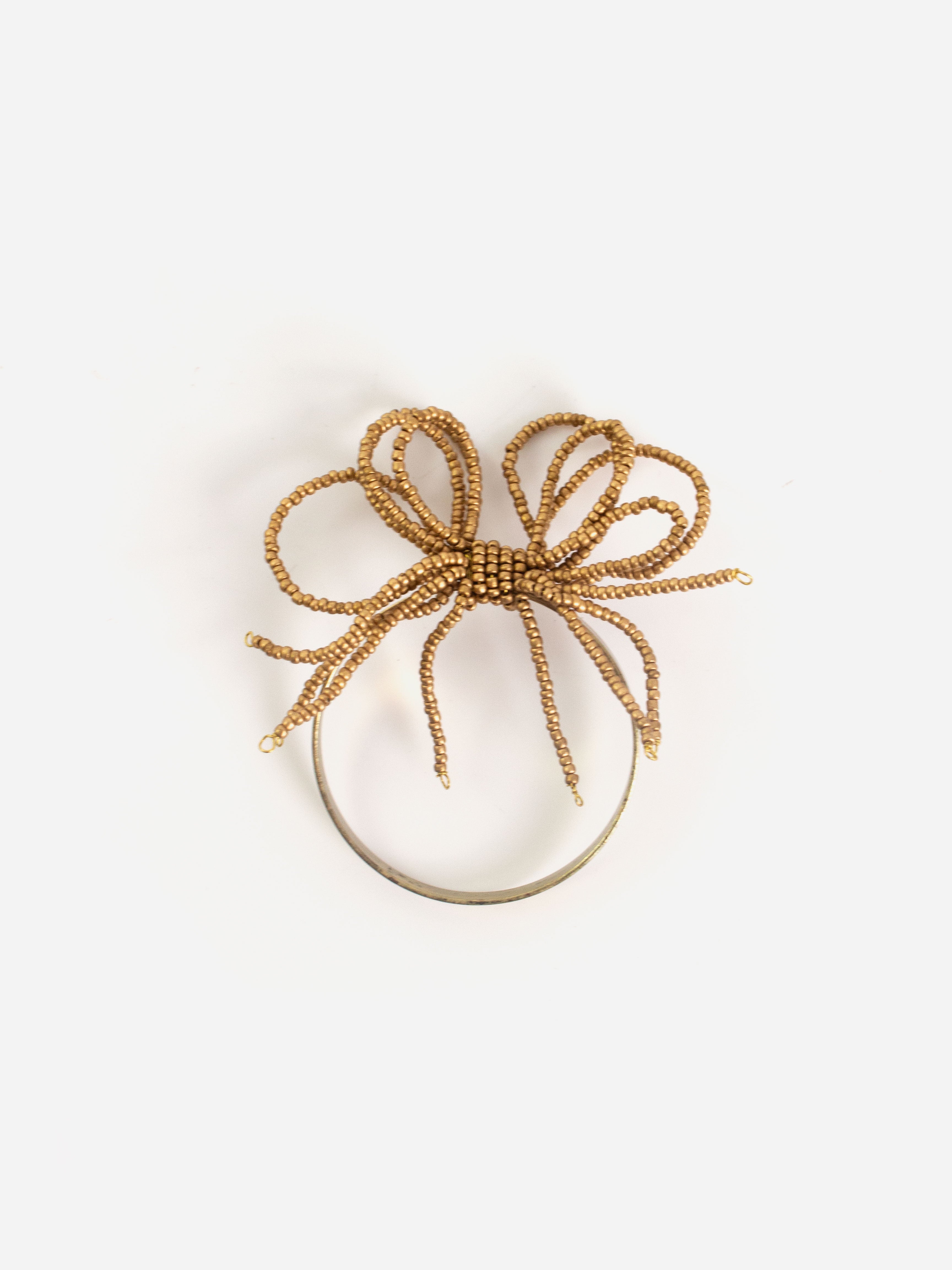 Beaded Gold Bow Napkin Ring
