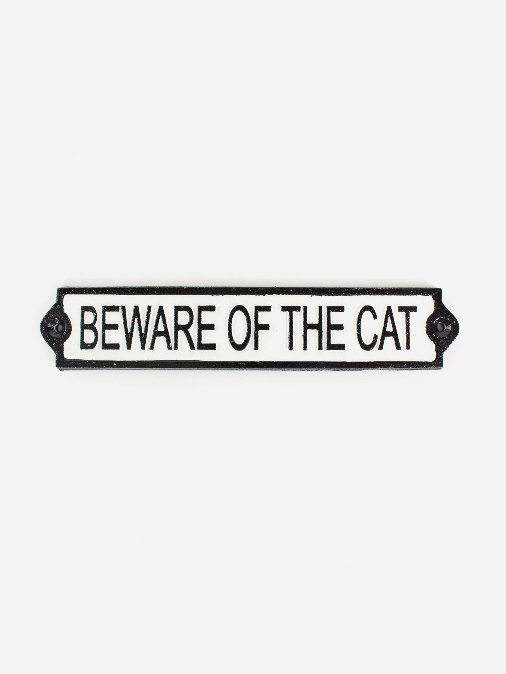 "Beware of the Cat" Cast Iron Sign