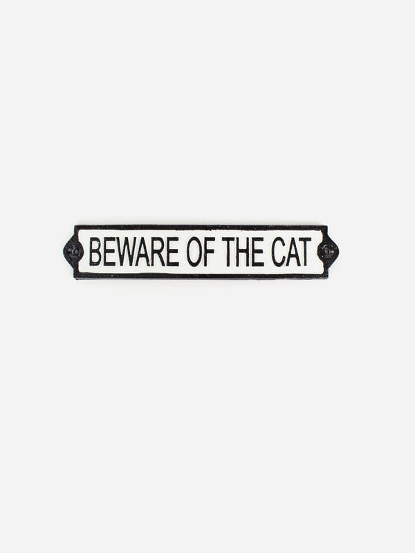 "Beware of the Cat" Cast Iron Sign