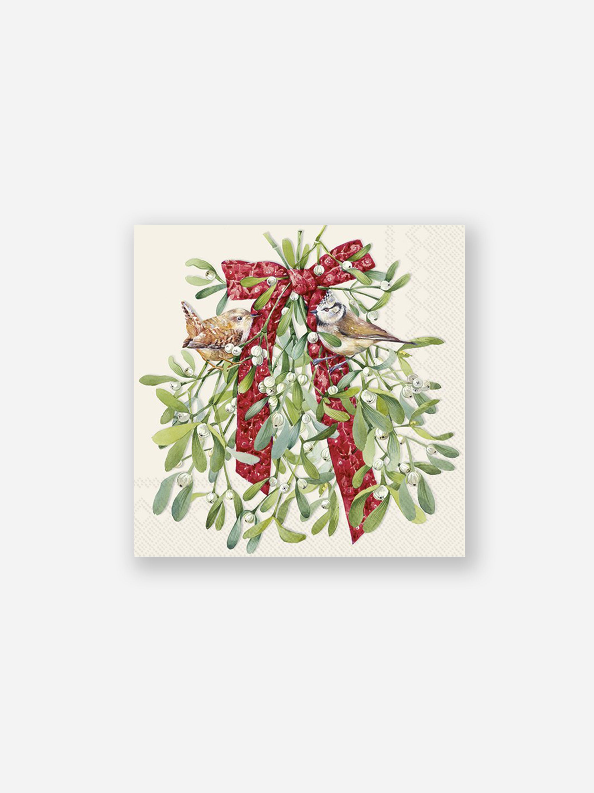 Birds in Mistletoe Napkins