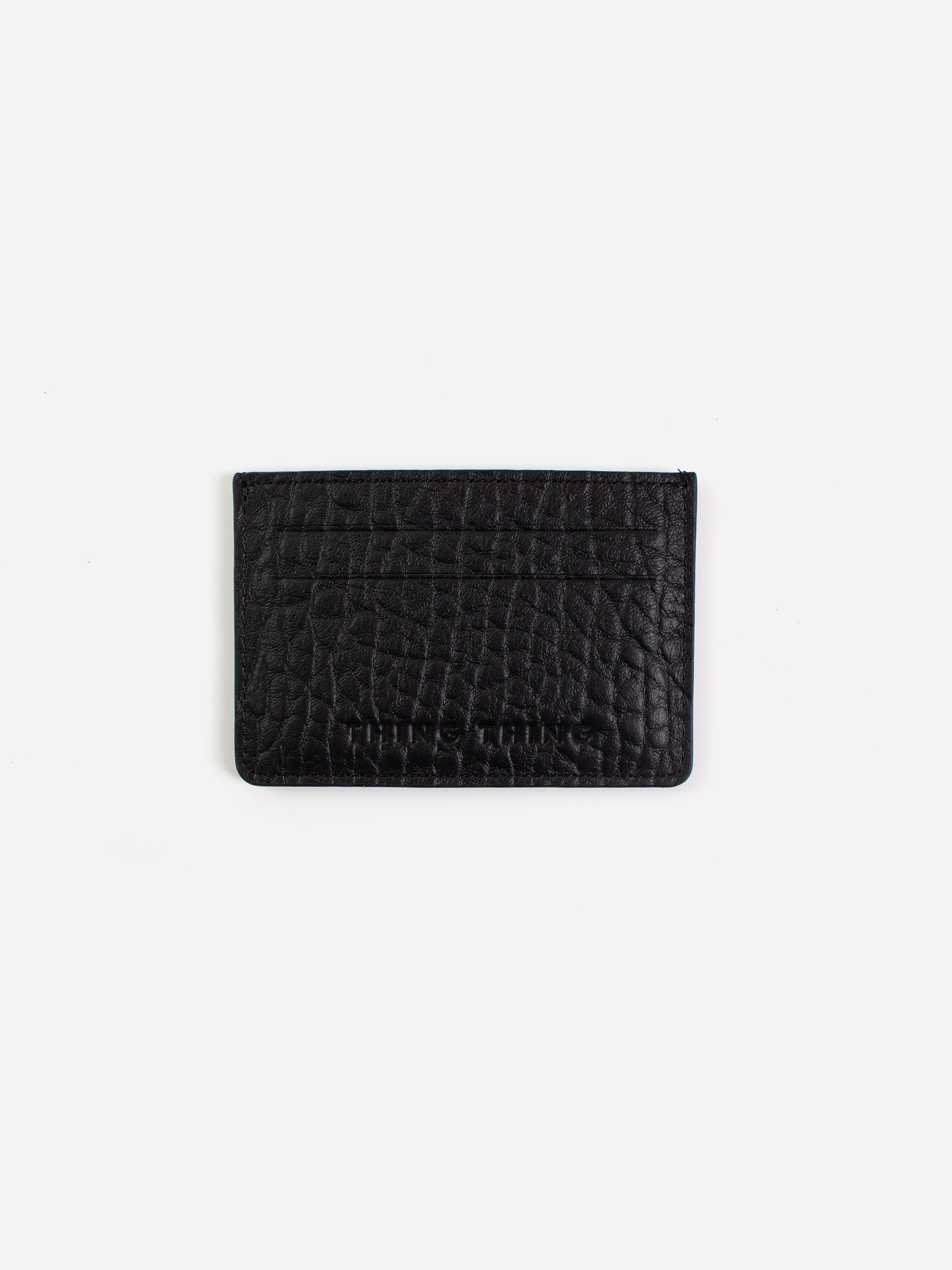 Black Bubble Leather Card Holder