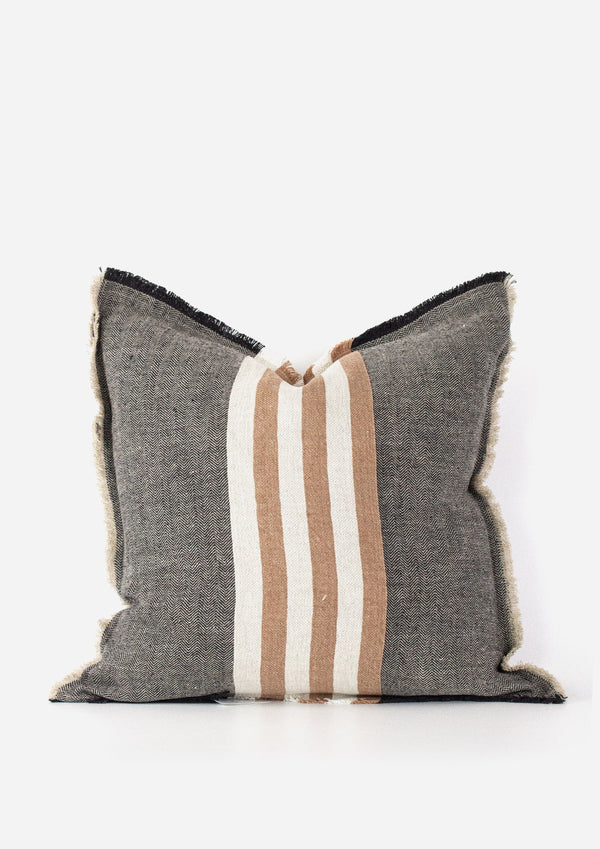 Black Spice Stripe Cushion Cover