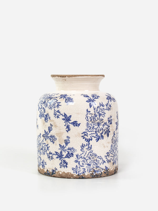 Blue Floral Vessel