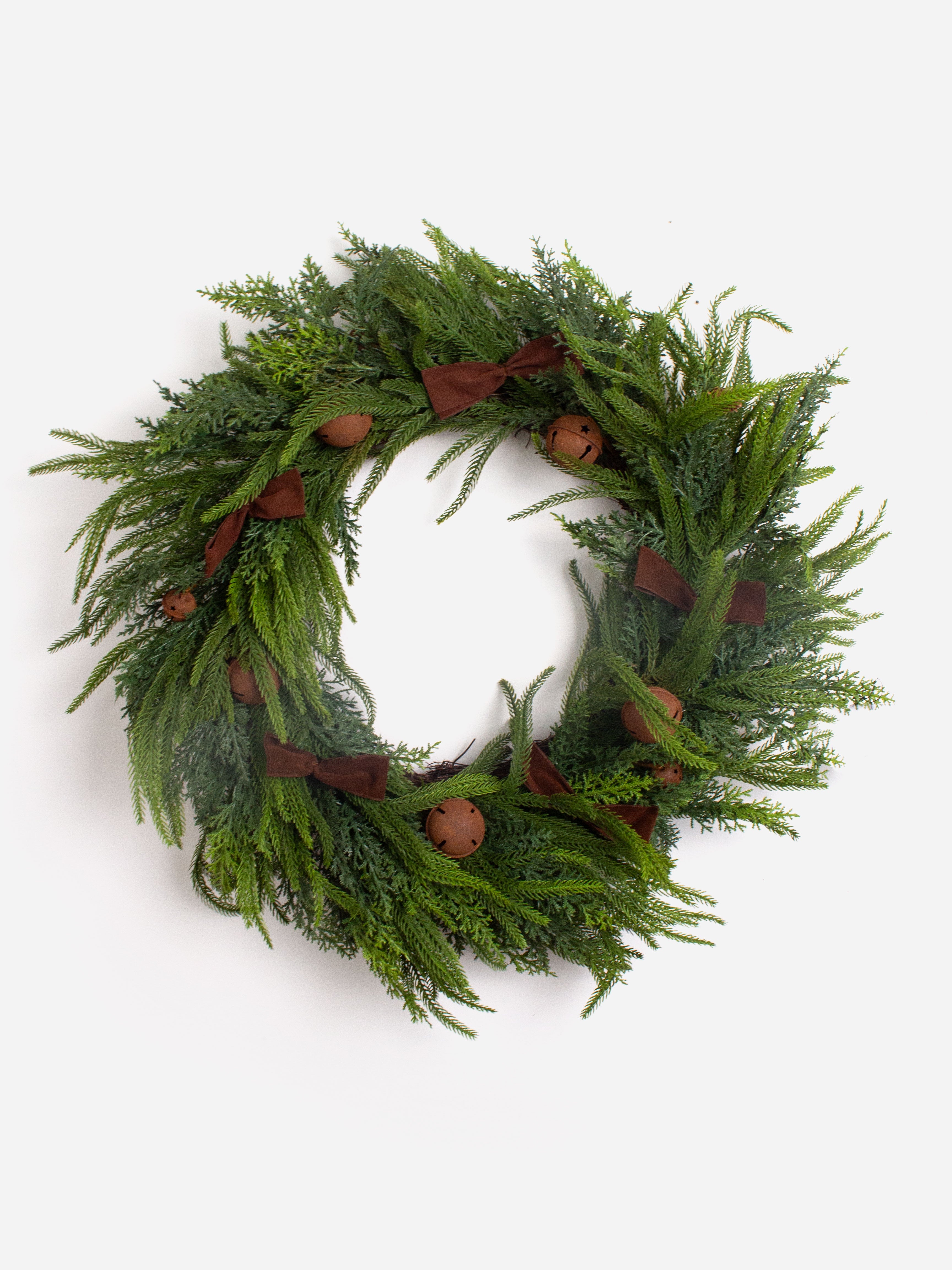 Bows and Bells Pine Wreath