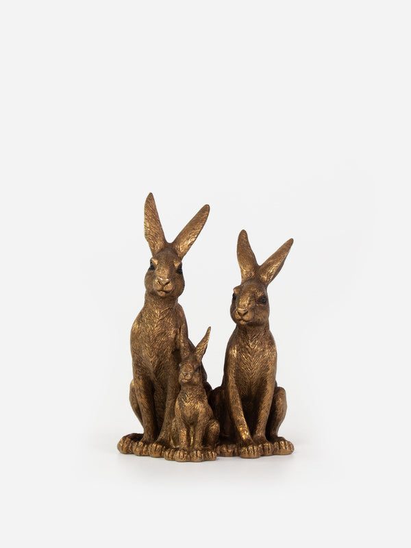 Bronze Hare Family