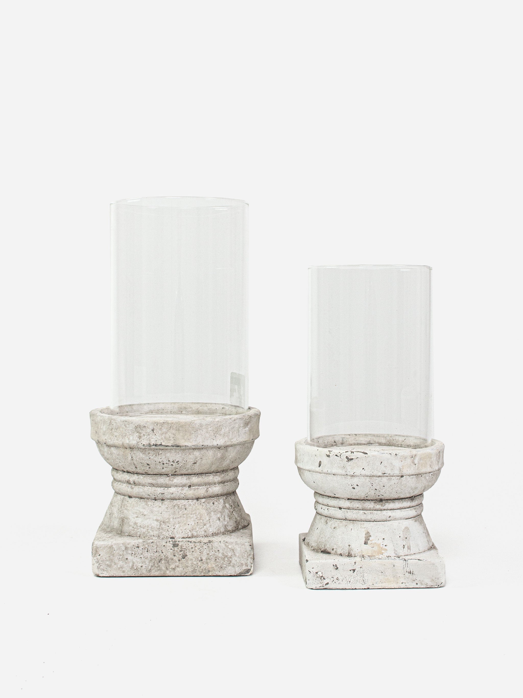 Cara Cement Glass Candleholder