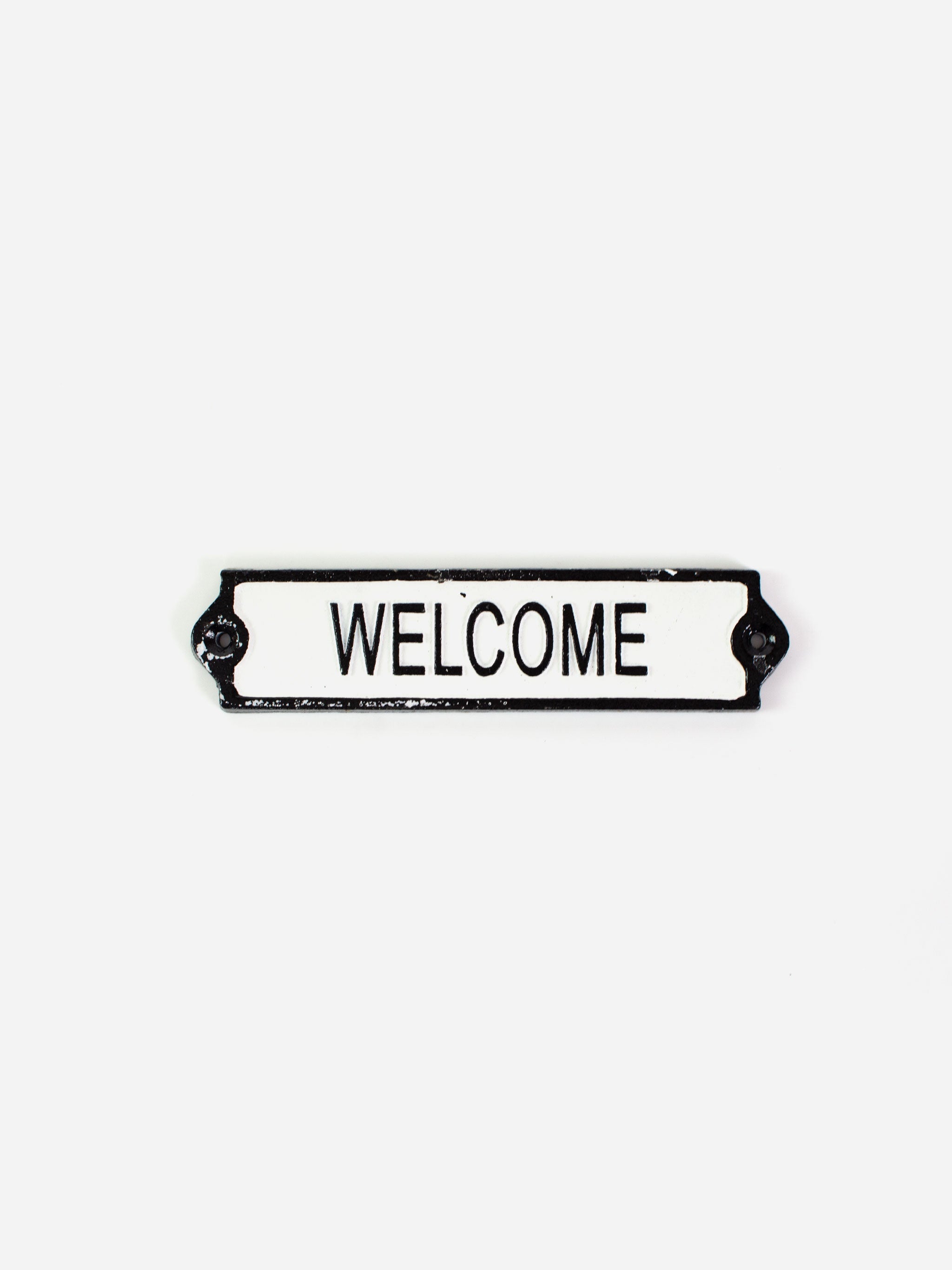 Cast Iron Small House Big Welcome Porch Sign – Rustic Brown – 8.25 In