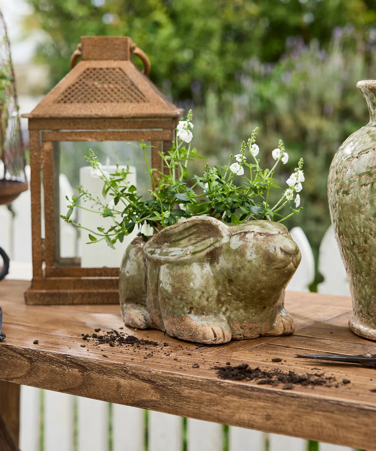 Celadon Rabbit Planter