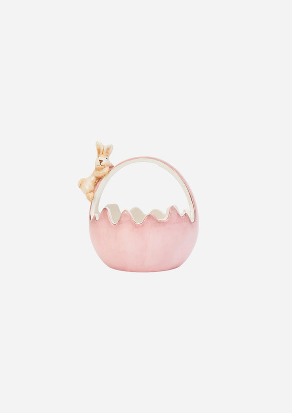 Ceramic Pink Bunny Basket