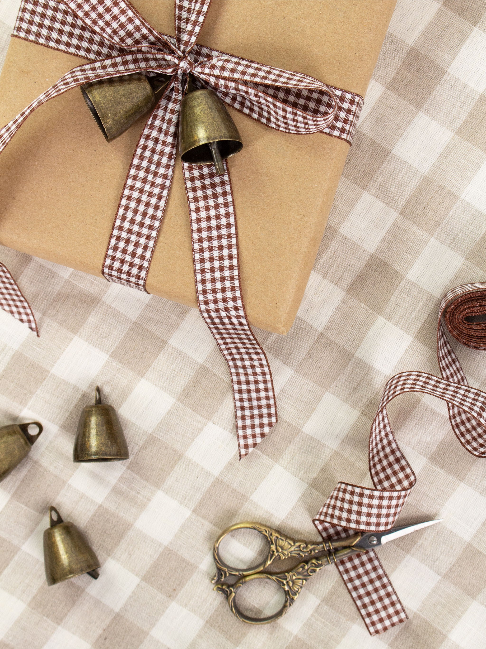 Chestnut Gingham Ribbon