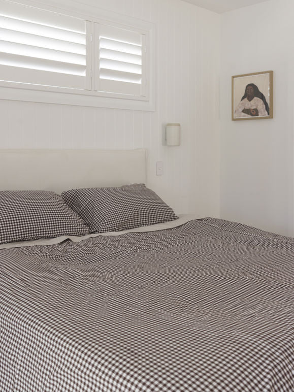 Cocoa Gingham Pillowcase Pair