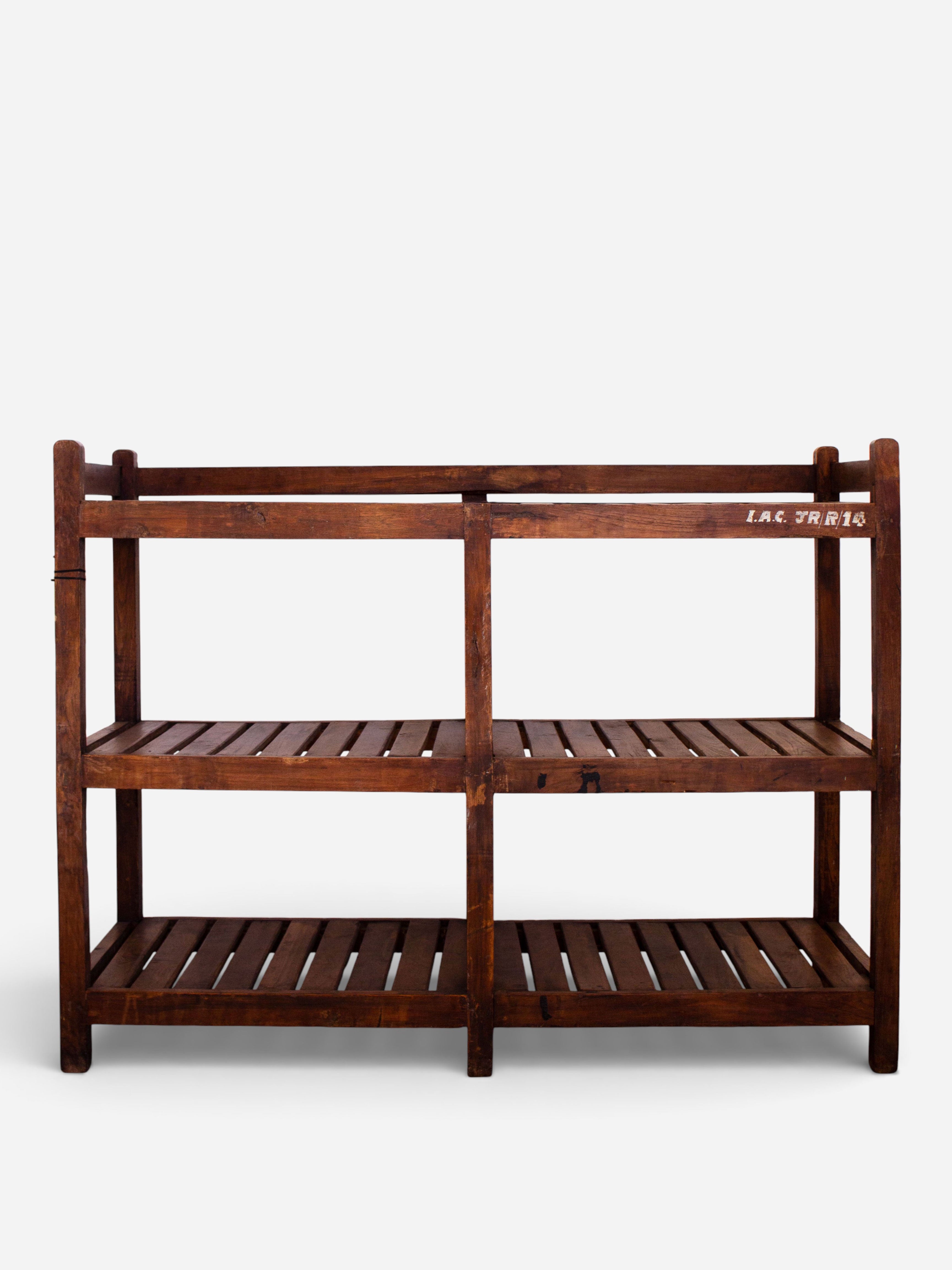 Cora Vintage Bakers Rack Slatted Medium
