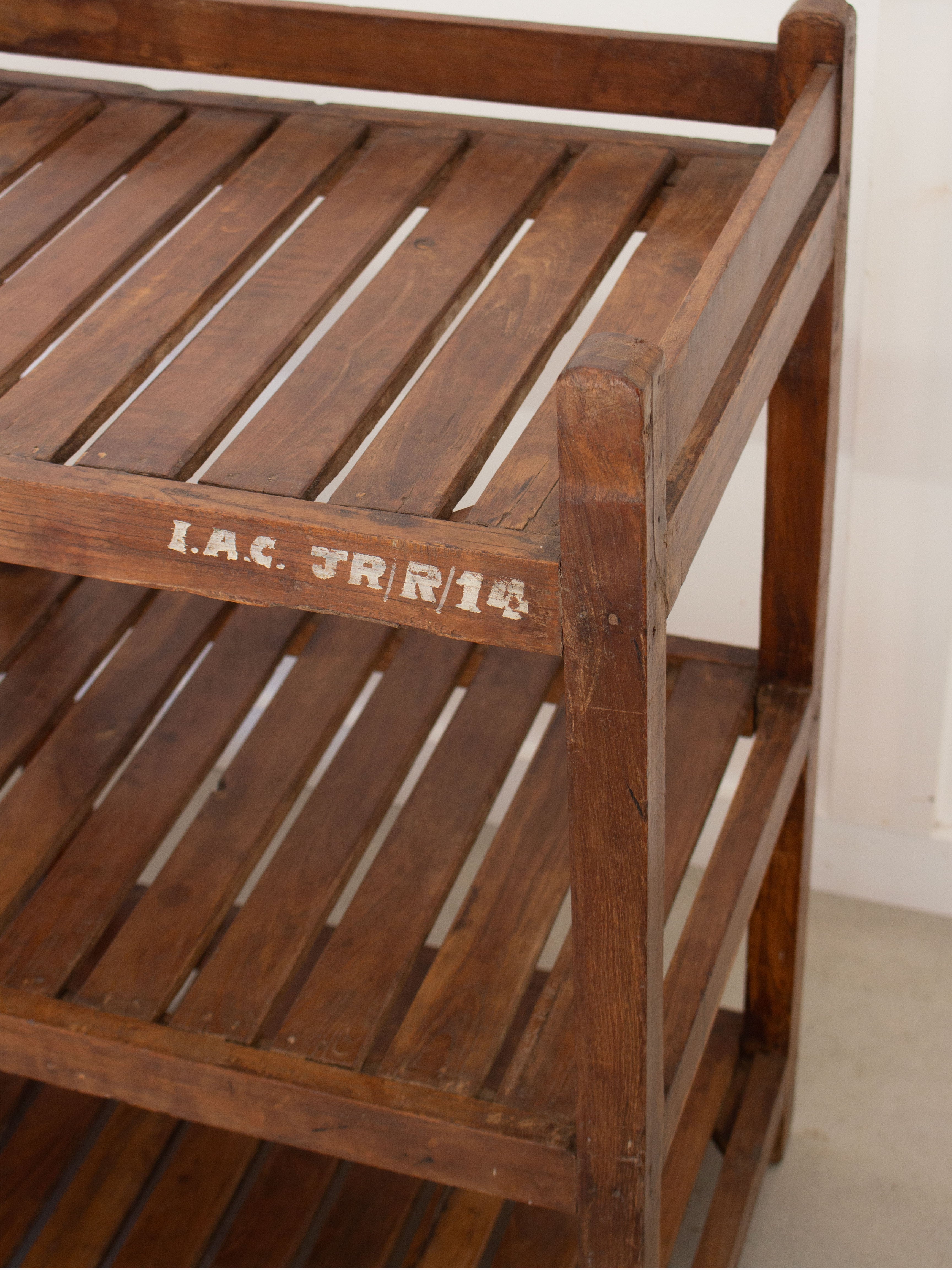 Cora Vintage Bakers Rack Slatted Medium