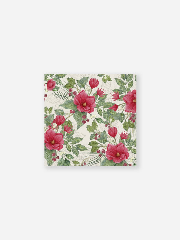 Cream Christmas Flowers Napkins