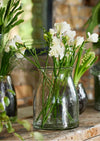 Dappled Clear Fluted Vase