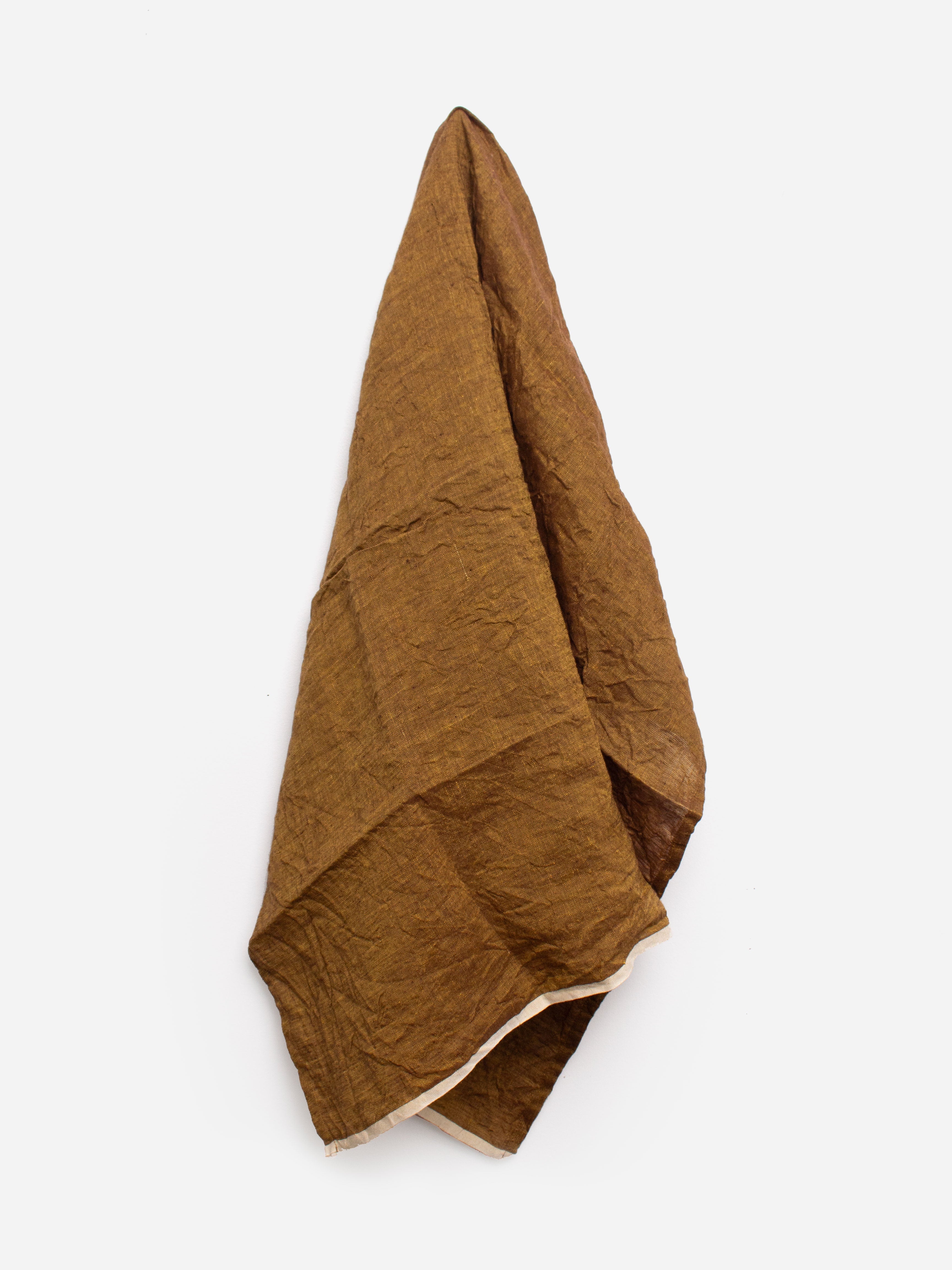 Dark Ochre Linen Tea Towel