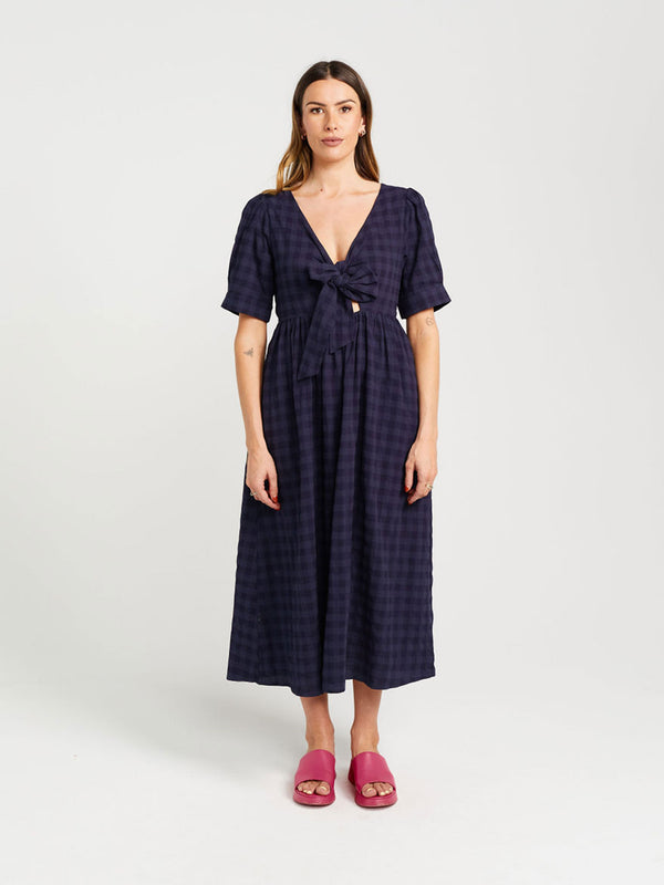 Dazzling Navy Check Dress