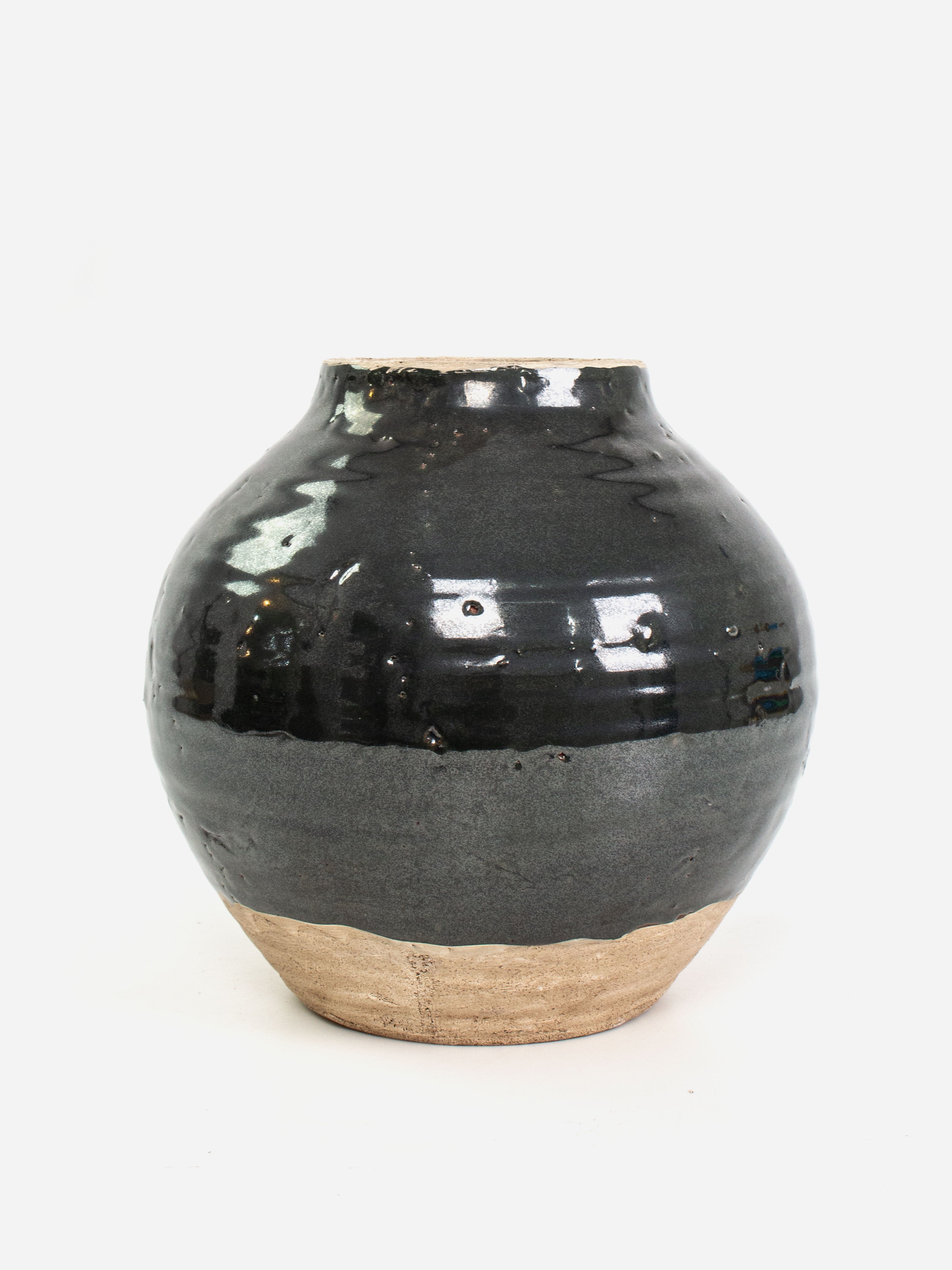 Deep Green Round Amphora Vase
