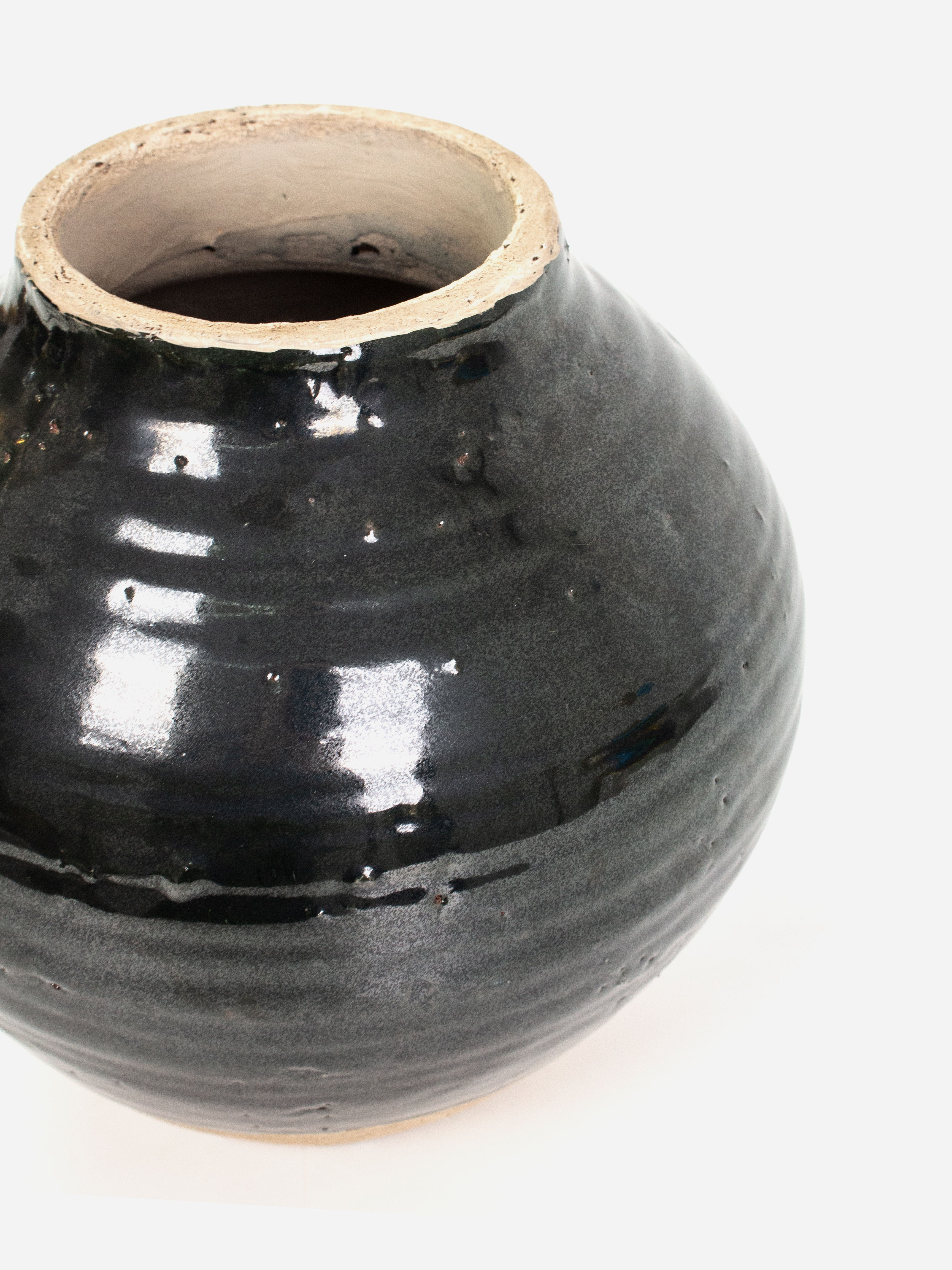 Deep Green Round Amphora Vase