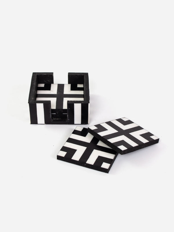 Ebony & Ivory Coaster Set