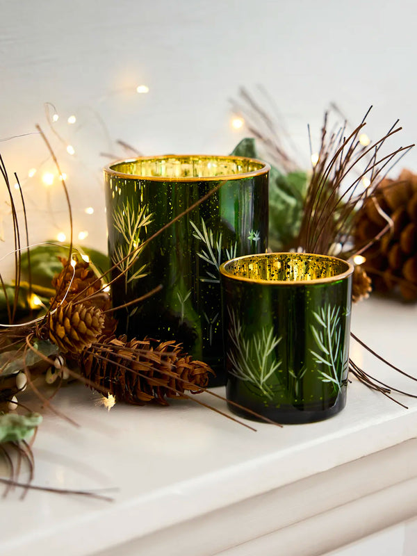 Etched Green Votive