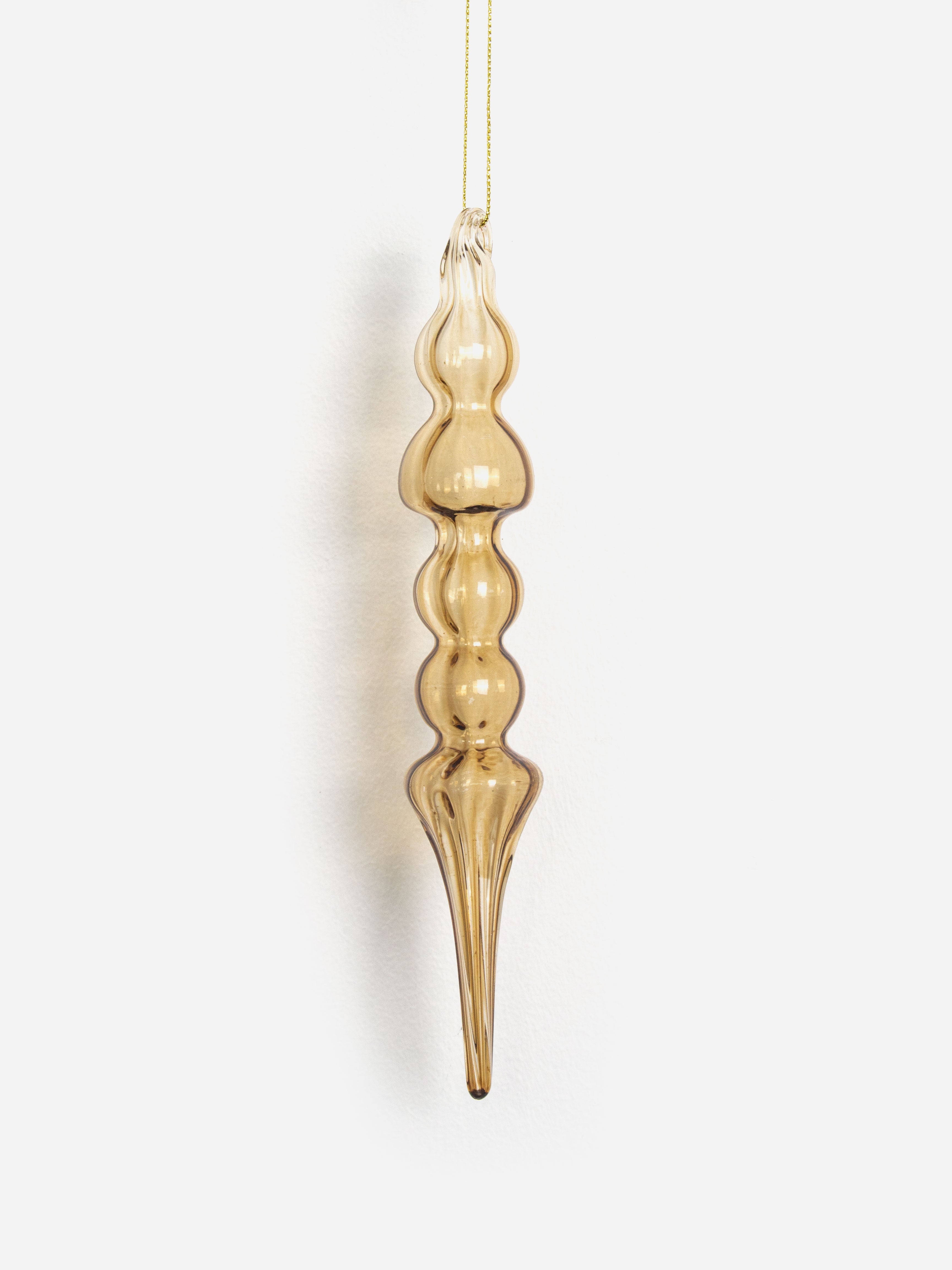 Ethereal Clear Gold Glass Finial