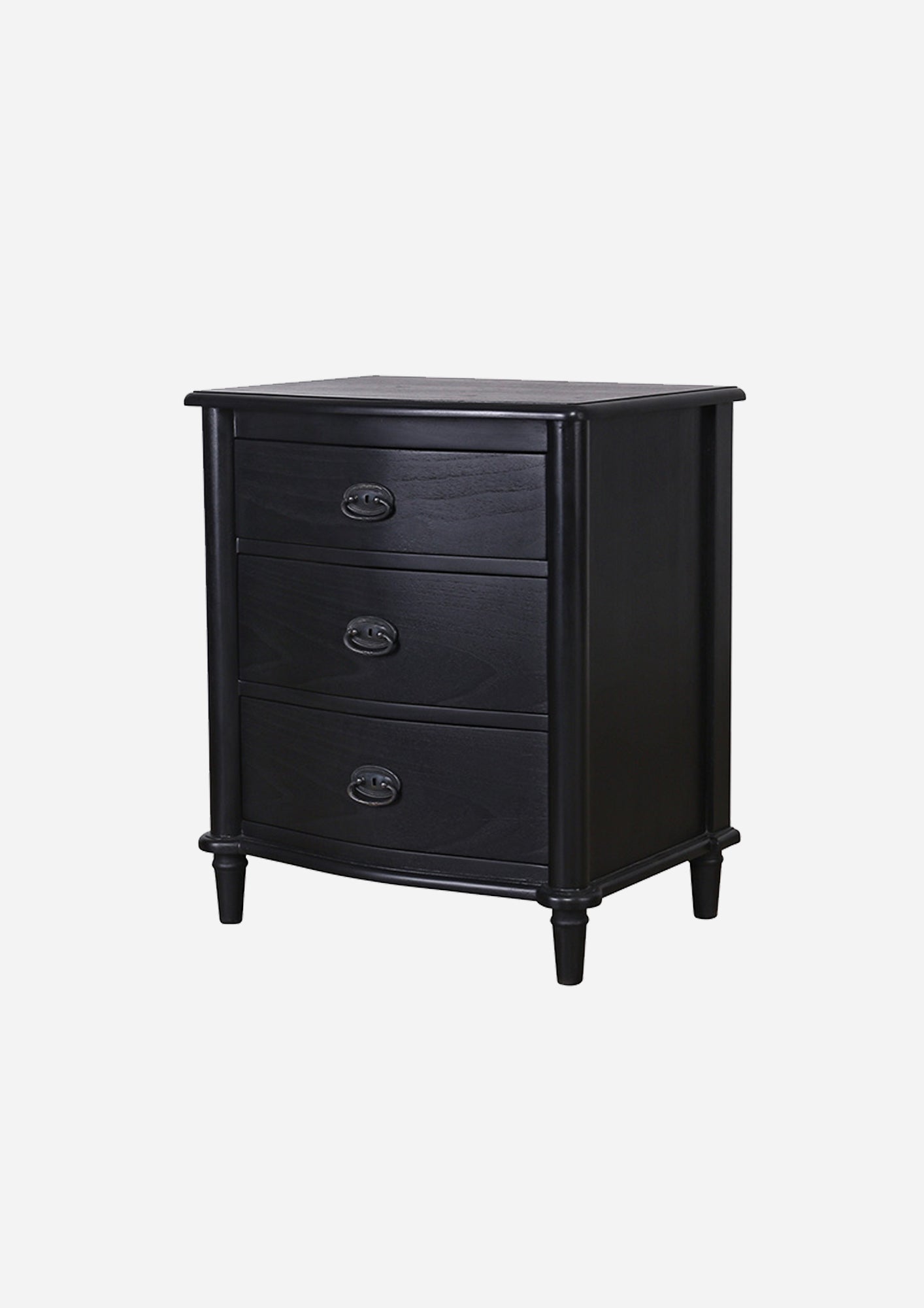 Florence Bedside Black | 3 Drawer