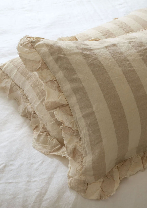 French Linen Ruffle Edge Pillowcase Pair