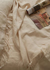 French Linen Ruffle Edge Sheet Set - Sand Stripe